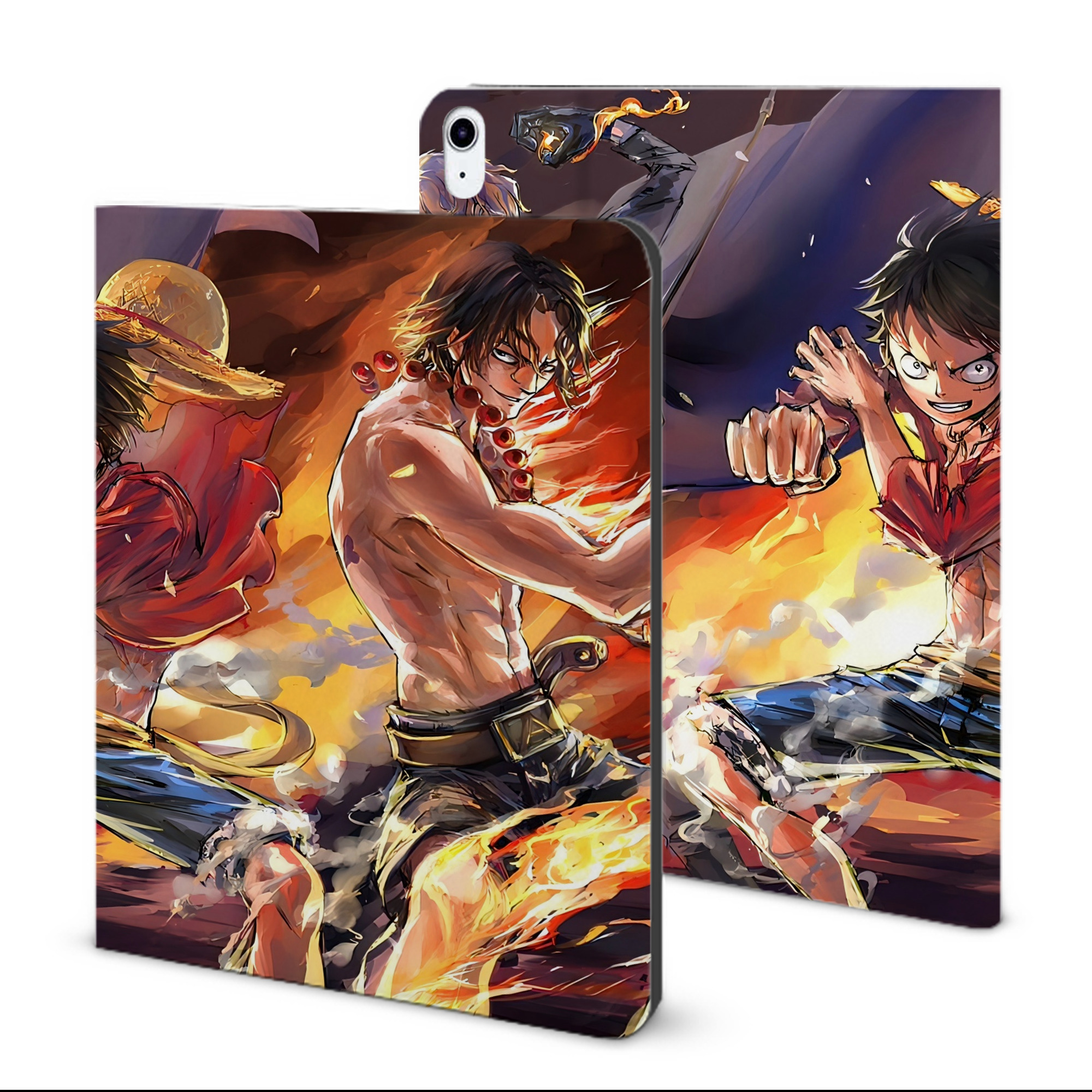 （画像用） ワンピース ONE PIECE IPad ケース ブック型 PUレザー TPU 耐衝撃 軽量 薄型 ペン収納なし 全面保護 IPad 各モデル対応